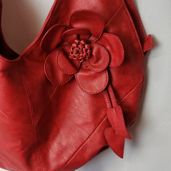 Distressed red vintage style purse a41 - Picture 2 of 6